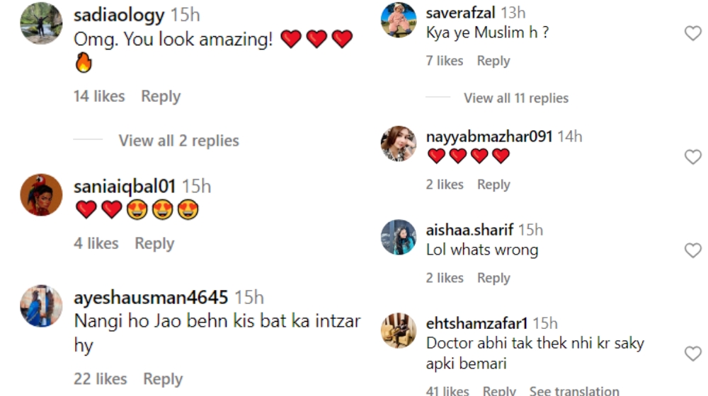 Mehar Bano Insta Post Reactions